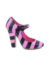 2010 Prada Sequin Stripe Heels, 39 Accessory arcadeshops.com