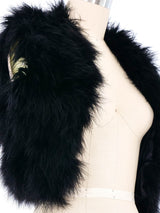 Black Marabou Feather Vest Jacket arcadeshops.com