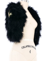 Black Marabou Feather Vest Jacket arcadeshops.com