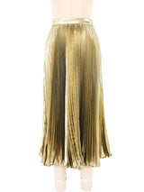 Accordion Pleated Gold Lame Skirt Bottom arcadeshops.com