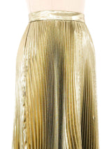 Accordion Pleated Gold Lame Skirt Bottom arcadeshops.com