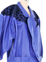 Electric Blue Oversized Leather Coat Jacket arcadeshops.com