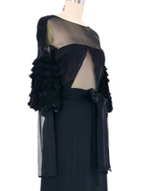 Valentino Ruffled Sleeve Illusion Gown Dress arcadeshops.com