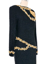Tromp l'oeil Bead Embellished Gown Dress arcadeshops.com