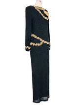 Tromp l'oeil Bead Embellished Gown Dress arcadeshops.com