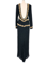 Tromp l'oeil Bead Embellished Gown Dress arcadeshops.com