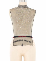 Pauline Trigere Mesh Jeweled Dickie Top arcadeshops.com