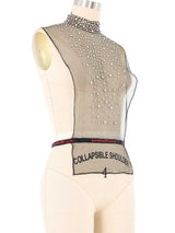 Pauline Trigere Mesh Jeweled Dickie Top arcadeshops.com