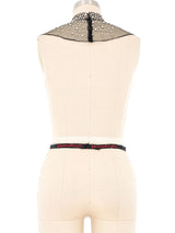 Pauline Trigere Mesh Jeweled Dickie Top arcadeshops.com