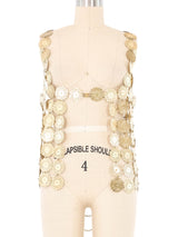 1960s Goldtone Medallion Chainmail Top Top arcadeshops.com