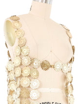 1960s Goldtone Medallion Chainmail Top Top arcadeshops.com