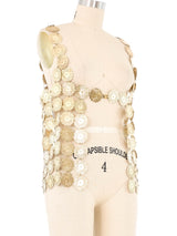 1960s Goldtone Medallion Chainmail Top Top arcadeshops.com