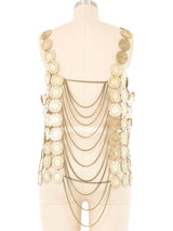 1960s Goldtone Medallion Chainmail Top Top arcadeshops.com
