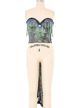 1990s Fringed Sequin Bustier Top arcadeshops.com