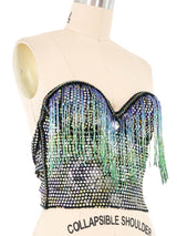 1990s Fringed Sequin Bustier Top arcadeshops.com