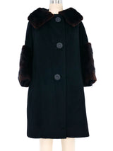 1950s Fur Trimmed Swing Coat Outerwear arcadeshops.com