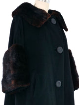 1950s Fur Trimmed Swing Coat Outerwear arcadeshops.com