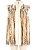 Striped Fur Vest Jacket arcadeshops.com