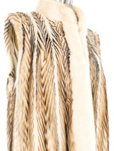 Striped Fur Vest Jacket arcadeshops.com