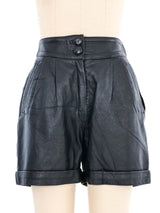 Black Leather Shorts Bottom arcadeshops.com