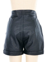 Black Leather Shorts Bottom arcadeshops.com
