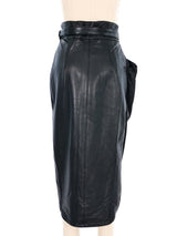 Black Leather Wrap Skirt Bottom arcadeshops.com