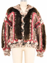 Fur Trimmed Pom Pom Cardigan Jacket arcadeshops.com
