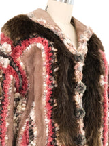 Fur Trimmed Pom Pom Cardigan Jacket arcadeshops.com