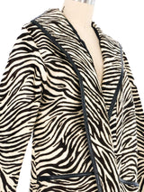 Oscar de la Renta Zebra Stripe Pony Hair Jacket Jacket arcadeshops.com