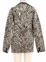 Oscar de la Renta Zebra Stripe Pony Hair Jacket Jacket arcadeshops.com