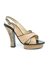 Yves Saint Laurent Rive Gauche Patent Trim Snakeskin Heels, 38 Accessory arcadeshops.com