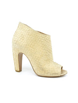 Maison Martin Margiela Suede "Snakeskin" Peep Toe Booties, 38 Accessory arcadeshops.com