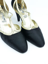 Celine Satin T-Strap Heeled Mary Janes, 6.5 Accessory arcadeshops.com