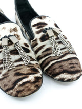 Giuseppe Zanotti Tasseled Calf Hair Loafers, 38 Accessory arcadeshops.com