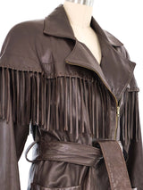 1980s Fringed Brown Leather Jacket Jacket arcadeshops.com