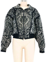 Escada Paisley Velvet Bomber Jacket Jacket arcadeshops.com