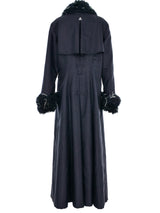 1990s Thierry Mugler Faux Fur Trimmed Nylon Trench Coat Jacket arcadeshops.com