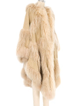 Adrienne Landau Mongolian Fur Trimmed Leather Shawl Jacket arcadeshops.com