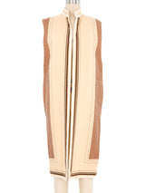 1980s Houndstooth Quilted Longline Vest Jacket arcadeshops.com