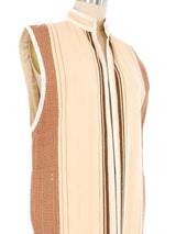 1980s Houndstooth Quilted Longline Vest Jacket arcadeshops.com