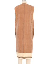 1980s Houndstooth Quilted Longline Vest Jacket arcadeshops.com