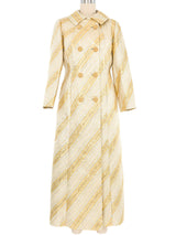 Silver and Gold Striped Metallic Maxi Coat Jacket arcadeshops.com