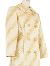 Silver and Gold Striped Metallic Maxi Coat Jacket arcadeshops.com