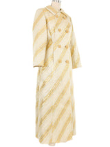 Silver and Gold Striped Metallic Maxi Coat Jacket arcadeshops.com