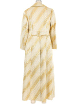 Silver and Gold Striped Metallic Maxi Coat Jacket arcadeshops.com