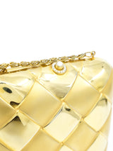 Gold Metal Crosshatch Clutch Accessory arcadeshops.com