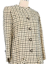 Galanos Cream Check Coat Outerwear arcadeshops.com