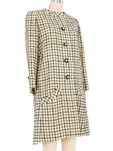 Galanos Cream Check Coat Outerwear arcadeshops.com
