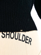 1950s Checkerboard Trim Sweater Top arcadeshops.com