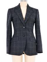 Dolce And Gabbana Charcoal Plaid Blazer Jacket arcadeshops.com